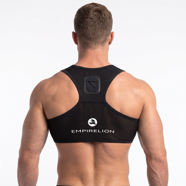 Gilet de sport à dos nageur en maille à séchage rapide pour hommes avec poche arrière antidérapante en silicone, convient à plusieurs tailles d'Apple Watch pour la surveillance de la fréquence cardiaque, pour l'entraînement de course à pied de football