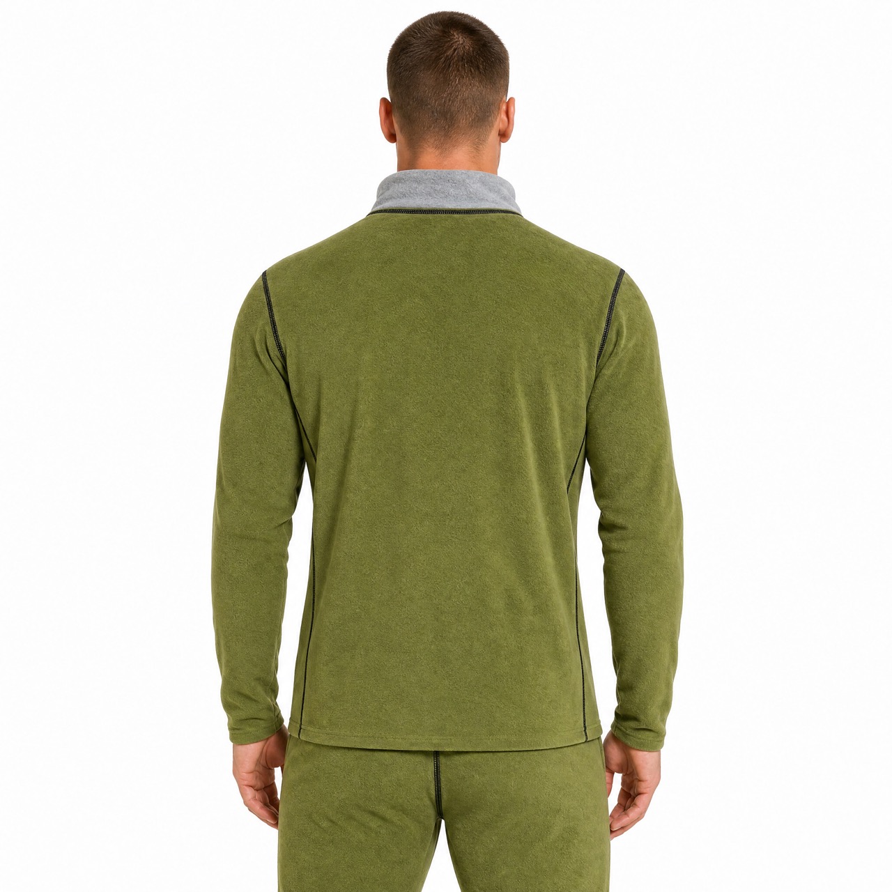Sous-vêtements réversibles en polaire brossée double couleur pour hommes