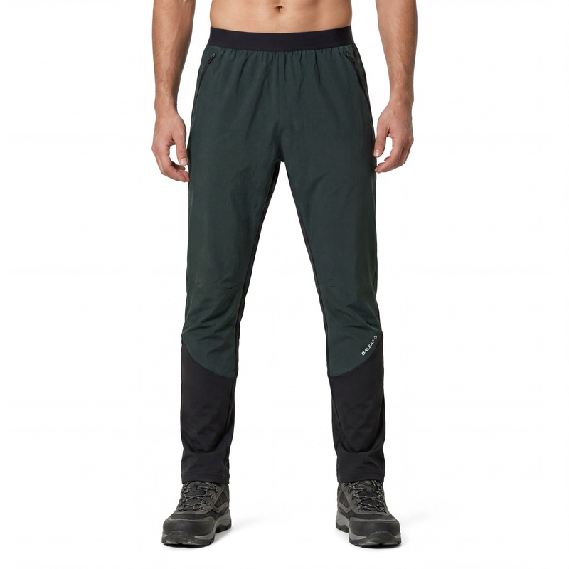 Pantalon actif avec ceinture élastique étirée pour hommes, blocs de couleurs, bordures réfléchissantes
