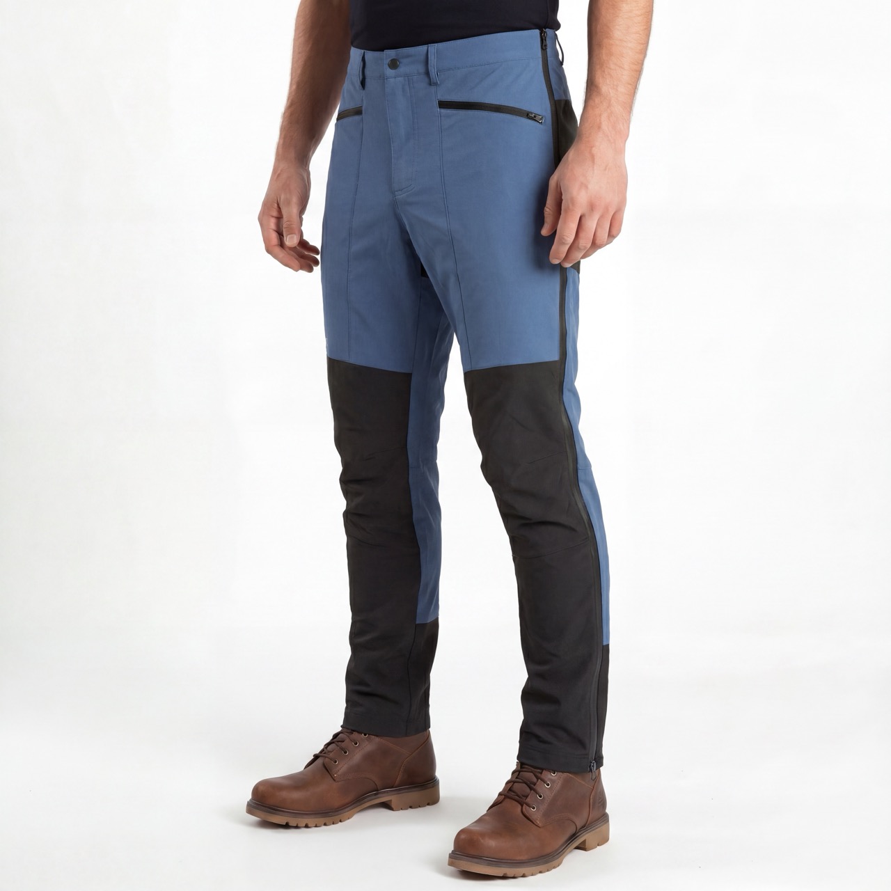 Pantalon de randonnée à ouverture zippée sur tout le côté pour homme Pantalon de neige à blocs de couleurs