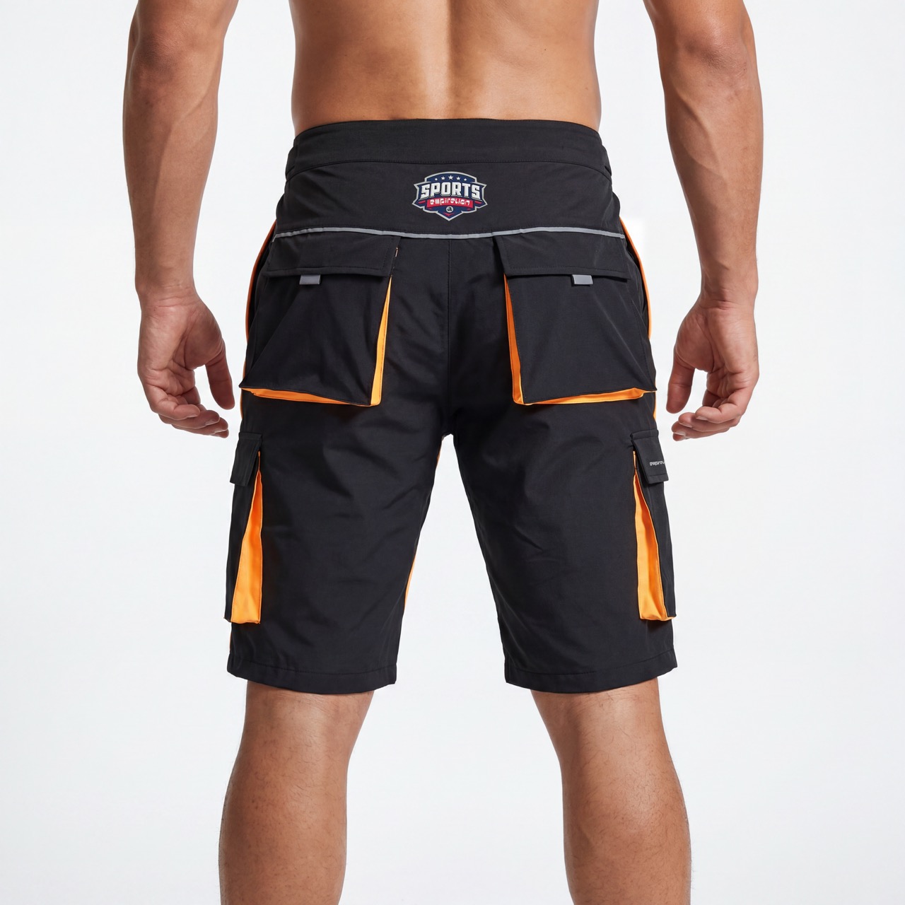 Short de sport décontracté à 7 poches zippées pour hommes