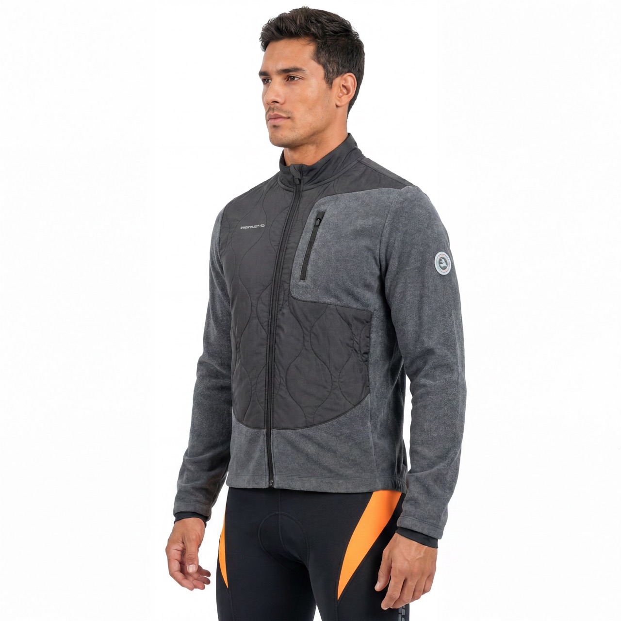 Veste de cyclisme en polaire chaude avec panneaux rembourrés pour hommes