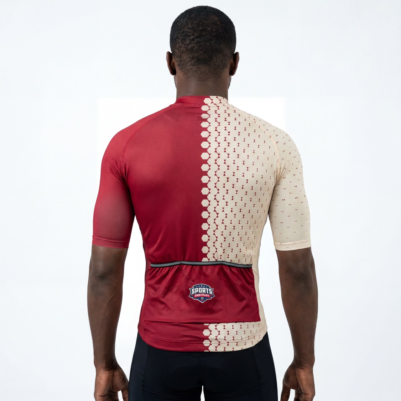 Maillot de cyclisme à manches courtes imprimé intégral