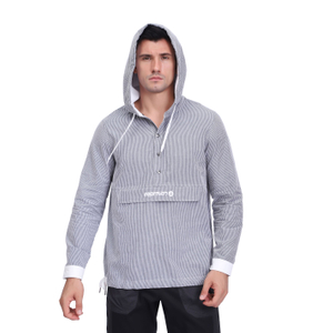 Chemise à capuche à rayures pour hommes Randonnée Pêche Sports Haut décontracté