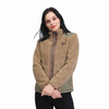 Femmes Sherpa Vestes Courtes Patchwork Polaire Manteau avec Poches Zippées