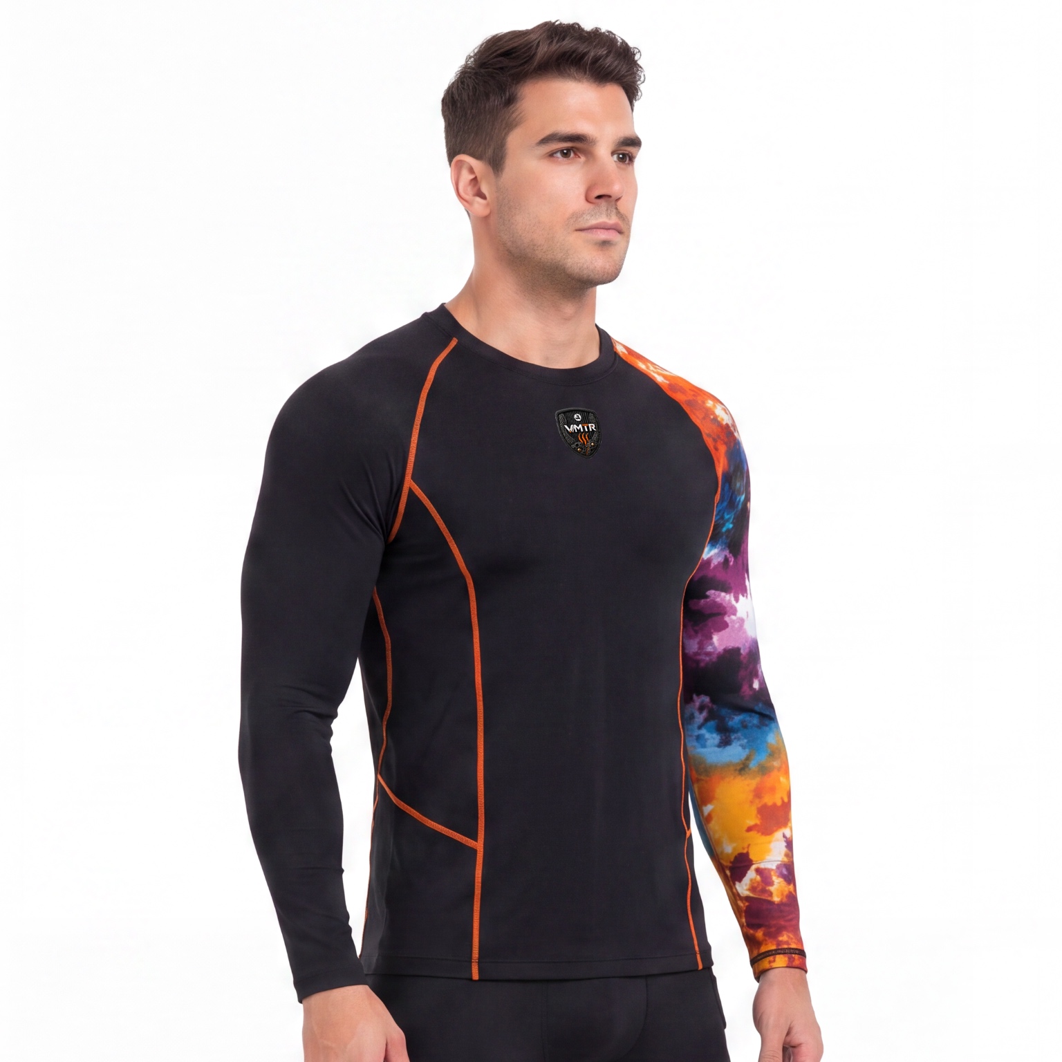 VMTR Hauts à manches longues à blocs de couleurs pour hommes