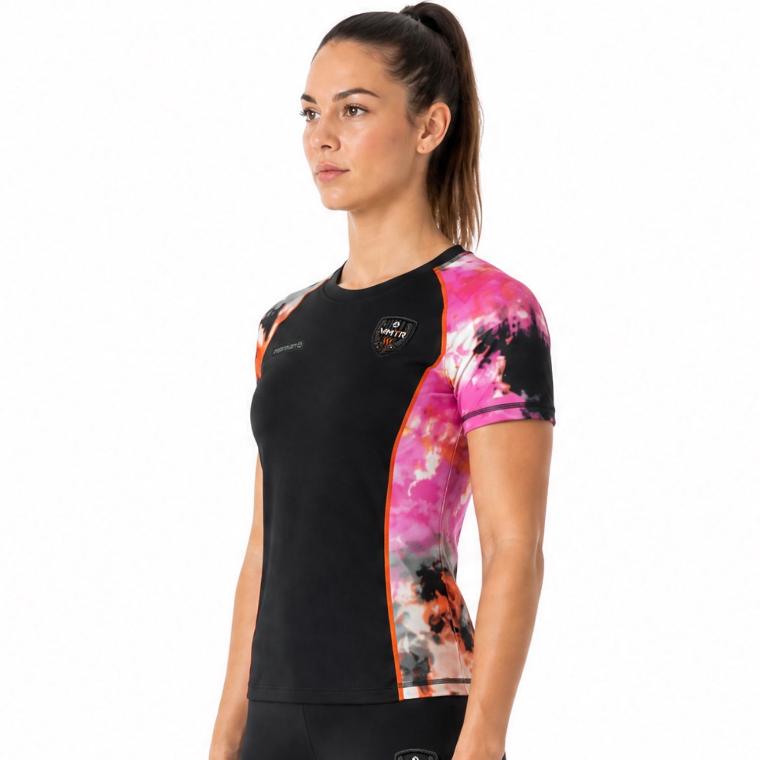 VMTR T-shirt à manches courtes et col rond pour femme