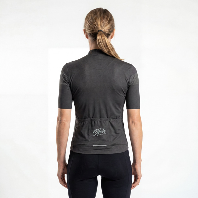 Maillot de cyclisme à manches courtes à imprimé réfléchissant pour femme