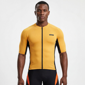 Maillot de cyclisme Raglan à manches courtes Color Block réfléchissant avec poche scellée