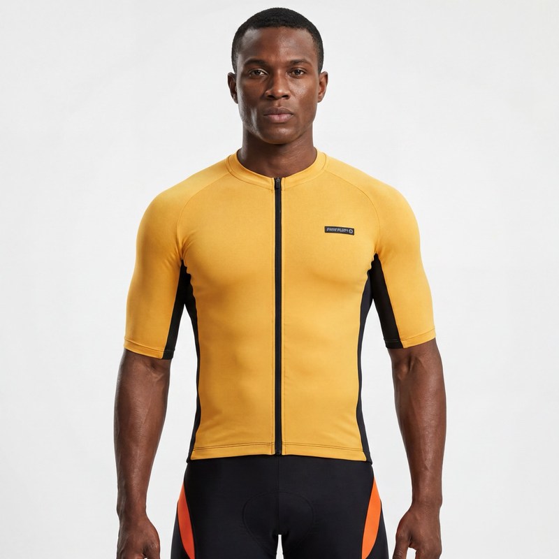 Maillot de cyclisme Raglan à manches courtes Color Block réfléchissant avec poche scellée