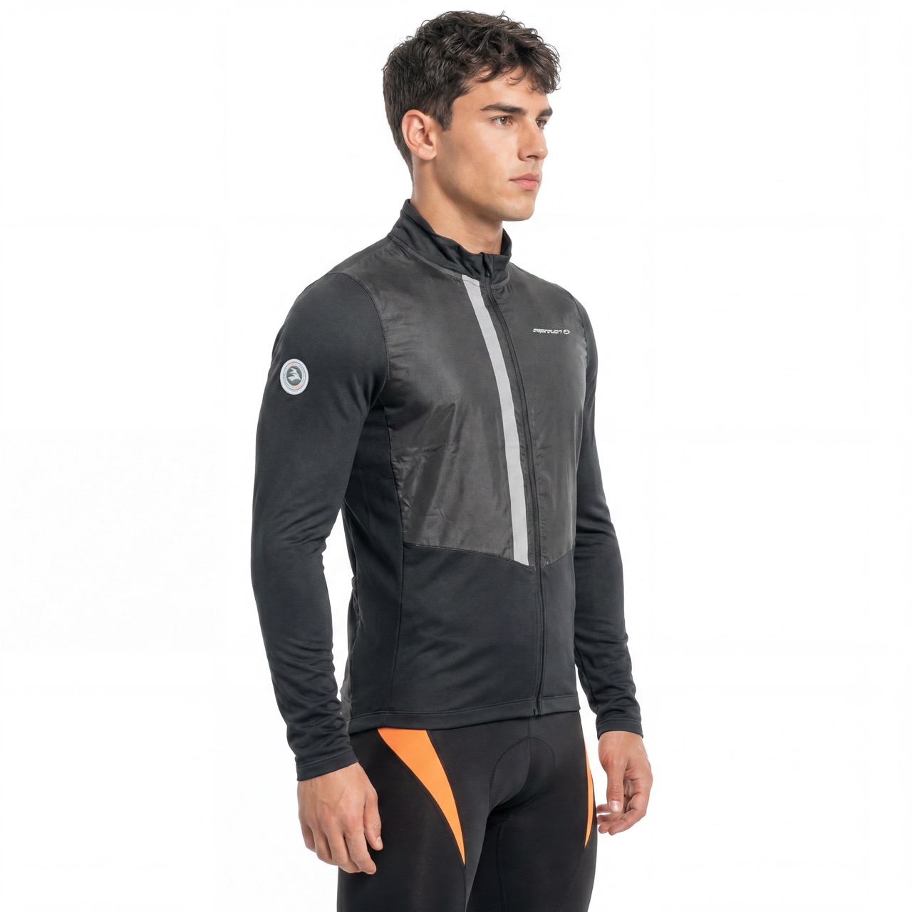 Veste de cyclisme à bordures réfléchissantes coupe-vent pour hommes
