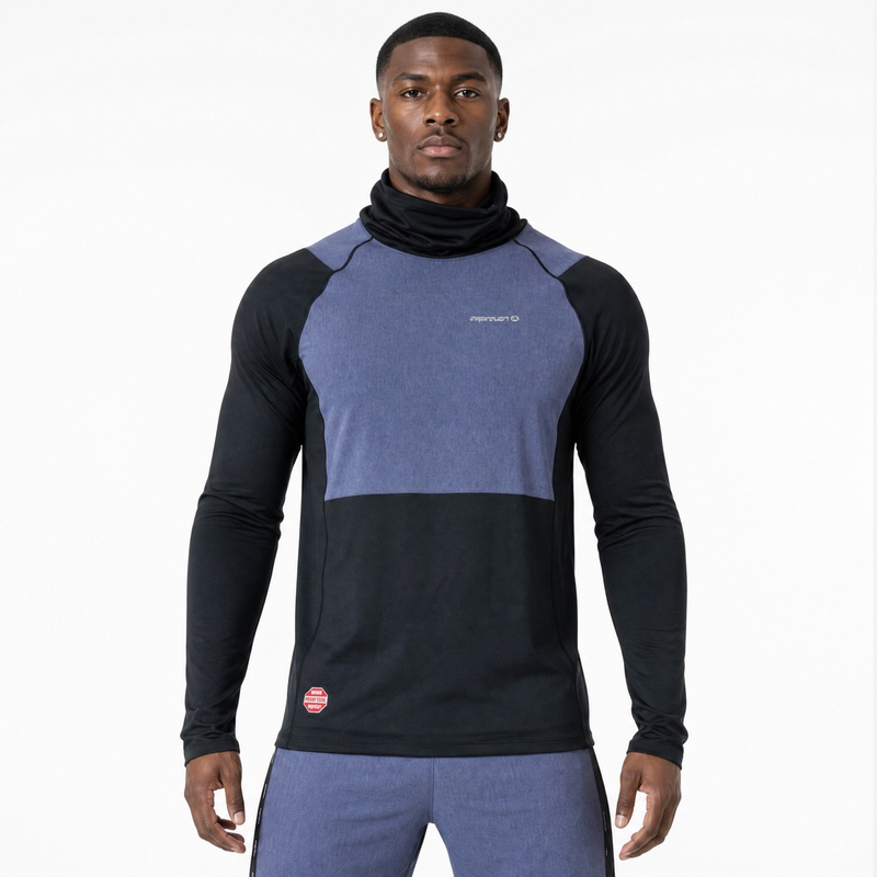 Haut de base coupe-vent à col bénitier pour homme