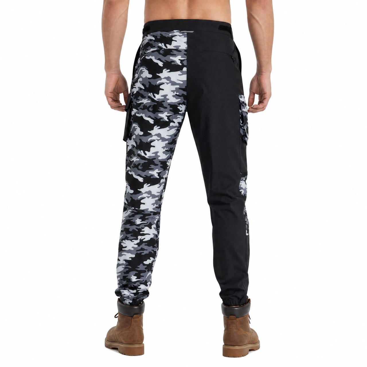 Pantalon de randonnée à panneaux de couleur imprimé camouflage pour hommes