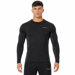 Couche de base de compression pour hommes, bordures réfléchissantes, hauts actifs Slim Fit