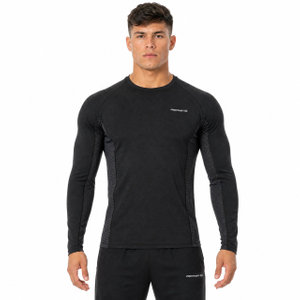 Couche de base de compression pour hommes, bordures réfléchissantes, hauts actifs Slim Fit