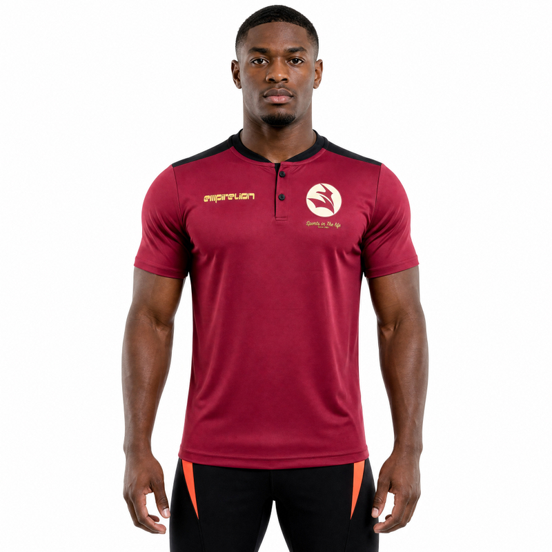 T-shirt à boutons grand-père pour hommes