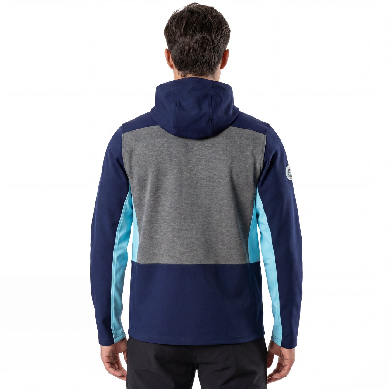 Veste à capuche zippée pour hommes, randonnée, alpinisme, course à pied, couleur bloquée