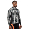 Maillot de cyclisme à manches longues à carreaux teints
