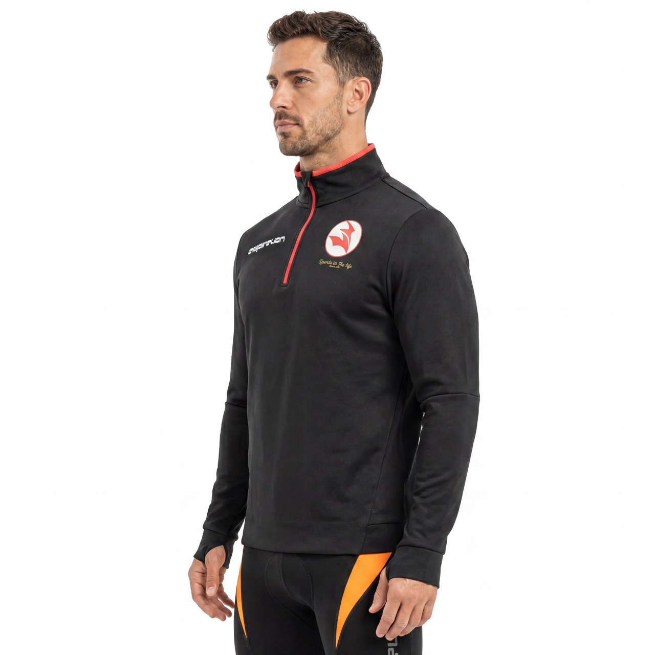 Hauts de sport à demi-zip et passepoil pour hommes
