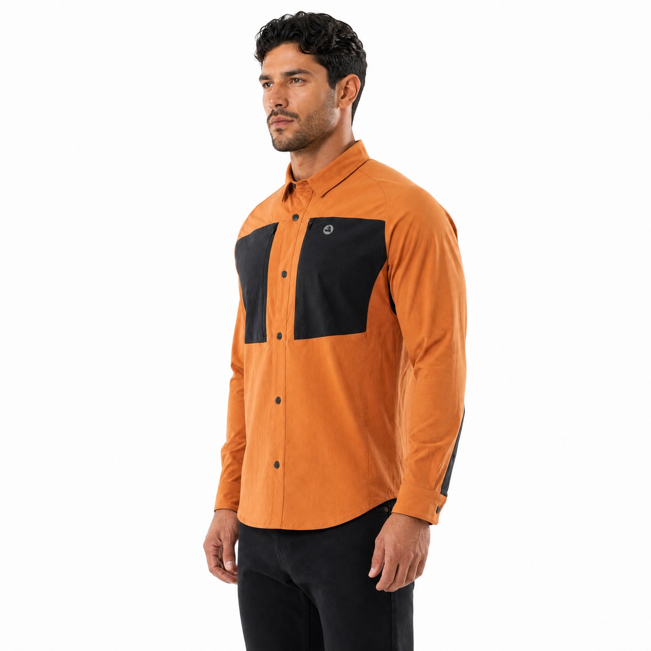 Chemises extensibles de trekking avec poches zippées et poches plaquées pour hommes