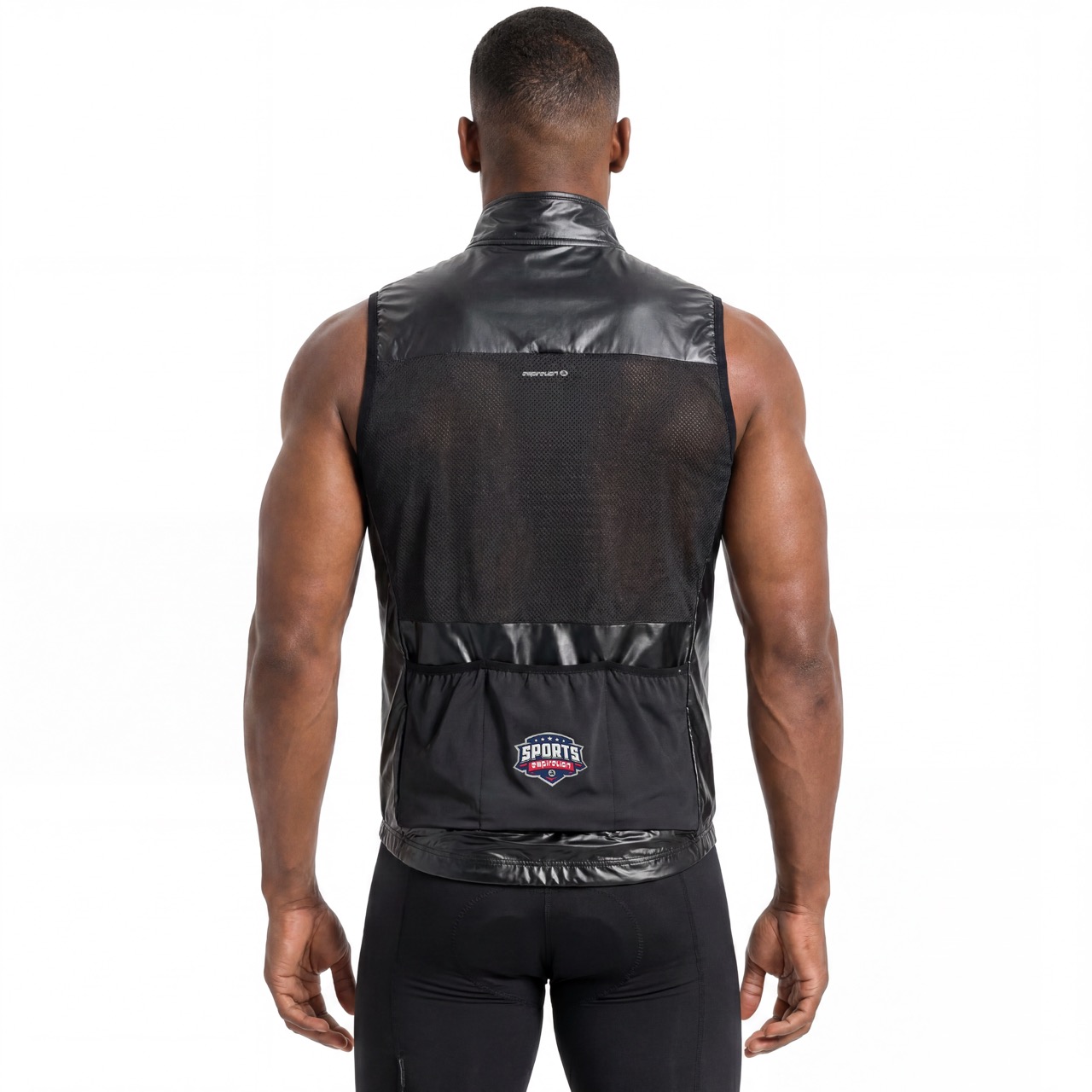 Gilet coupe-vent de cyclisme enduit de PU pour hommes