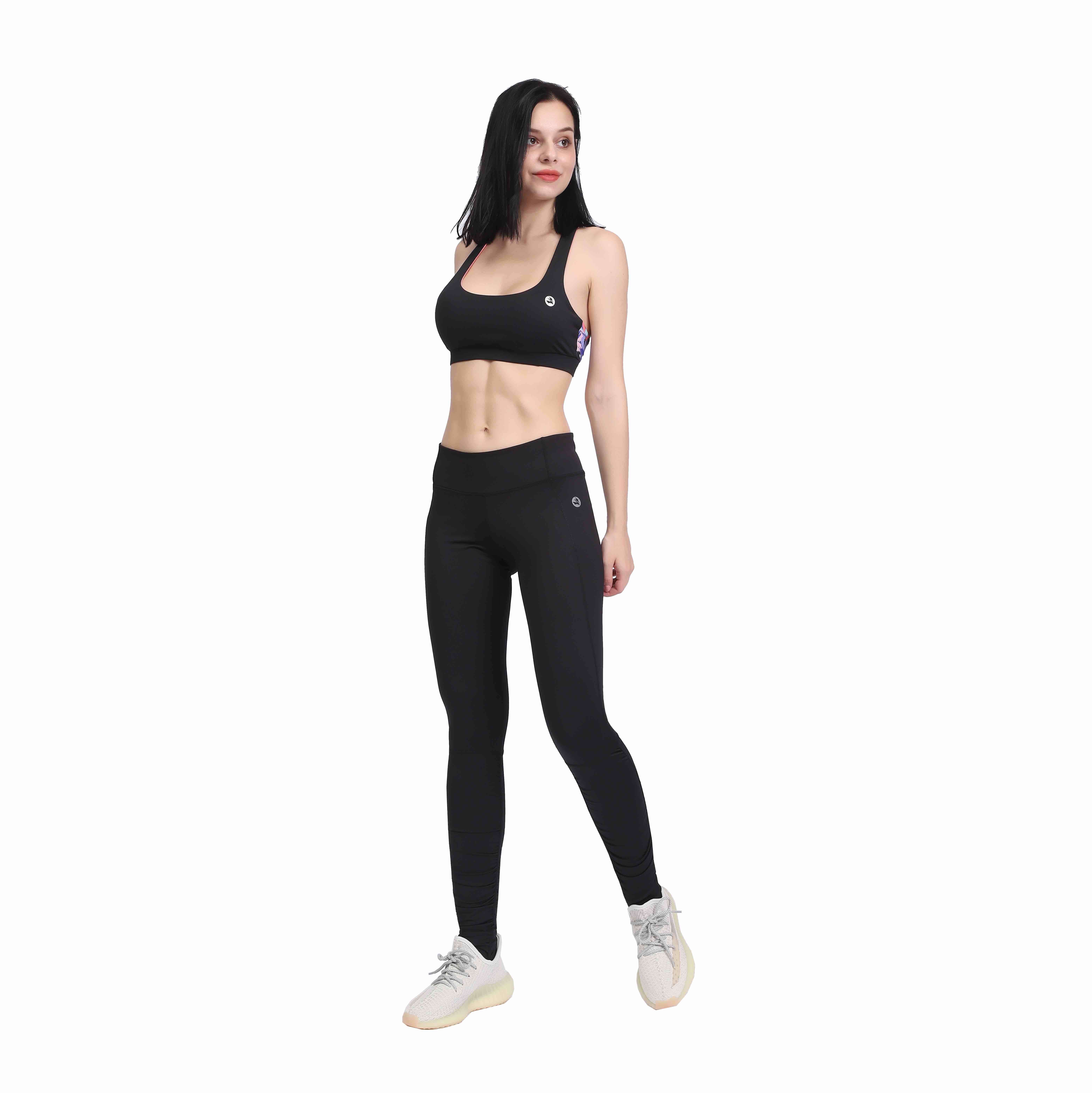 Pantalons de yoga longs pour femmes Leggings de sport avec gousset à l&#39;entrejambe Collants de course Pantalons de fitness extensibles taille haute