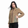 Femmes Sherpa Vestes Courtes Patchwork Polaire Manteau avec Poches Zippées