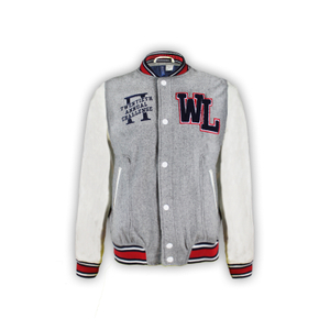 Vestes de baseball de contraste de laine pour hommes avec boutons