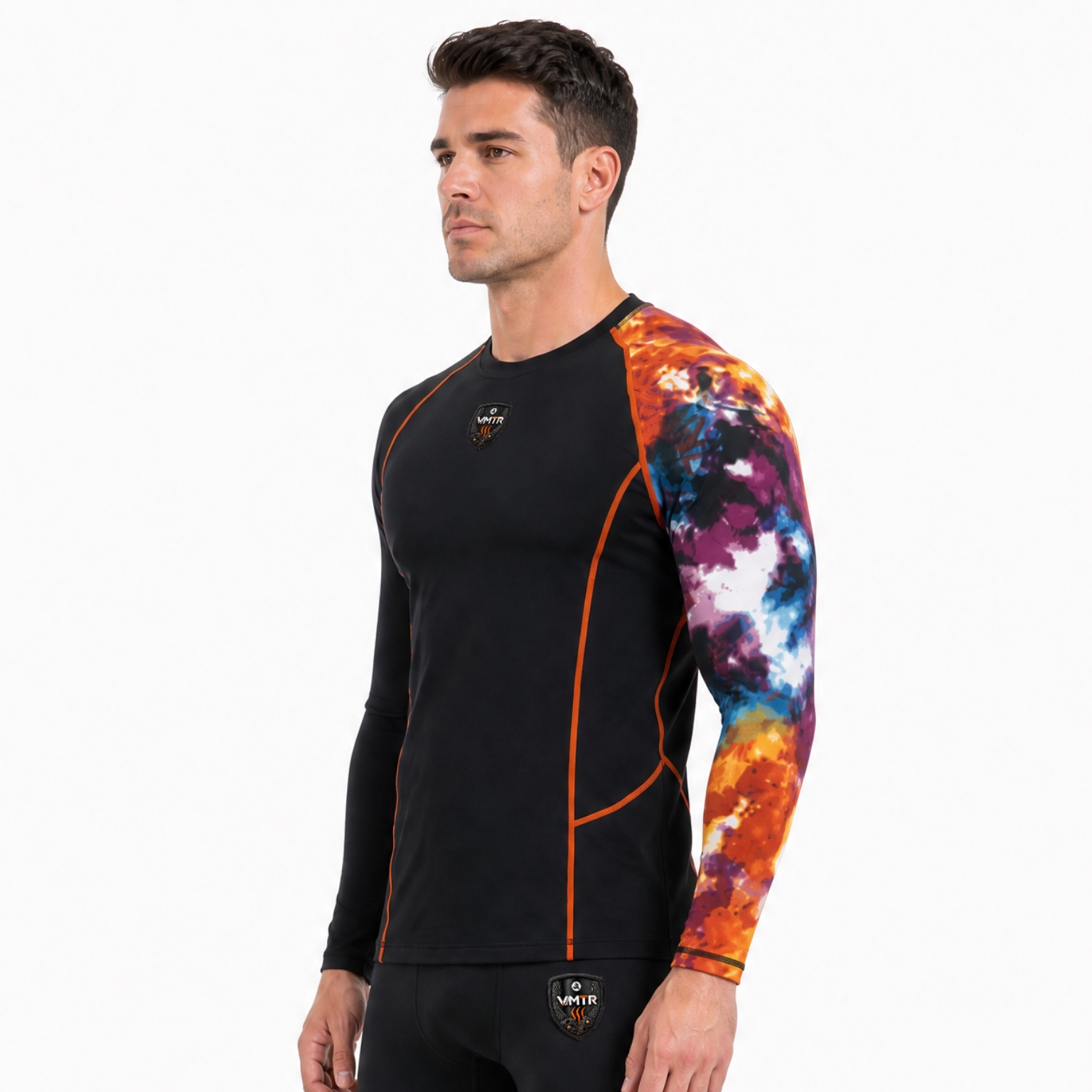 VMTR Hauts à manches longues à blocs de couleurs pour hommes