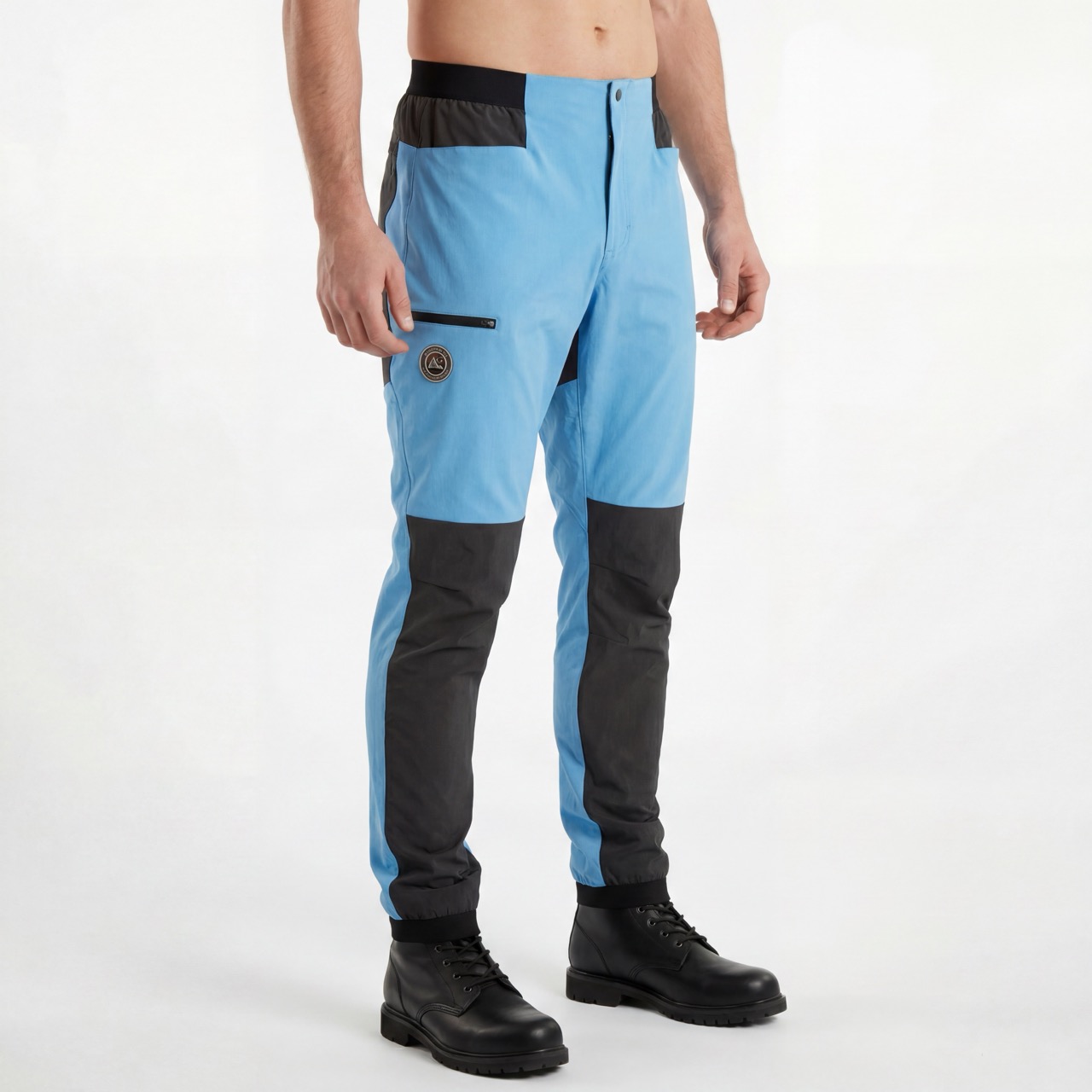 Pantalon de randonnée à blocs de couleurs pour hommes, pantalon à taille élastique