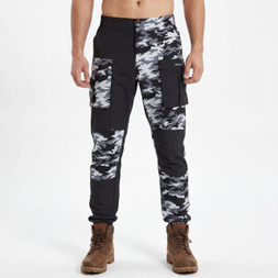 Pantalon de randonnée à panneaux de couleur imprimé camouflage pour hommes