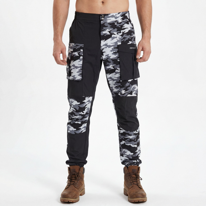 Pantalon de randonnée à panneaux de couleur imprimé camouflage pour hommes
