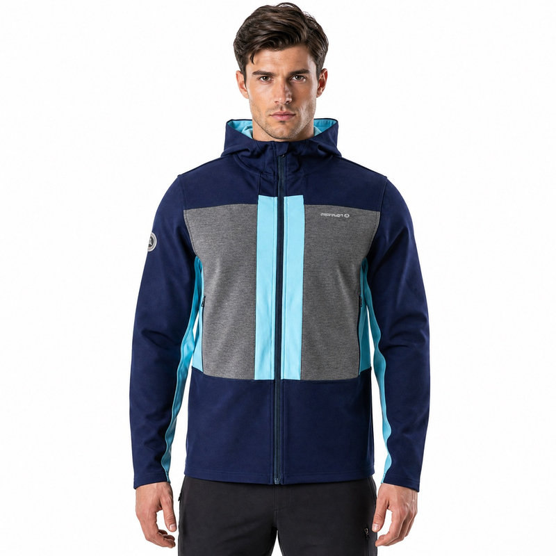 Veste à capuche zippée pour hommes, randonnée, alpinisme, course à pied, couleur bloquée