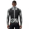 Maillot de cyclisme à manches longues à carreaux teints