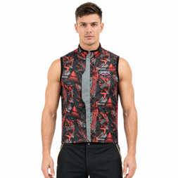 Gilet coupe-vent imperméable à imprimé intégral pour hommes