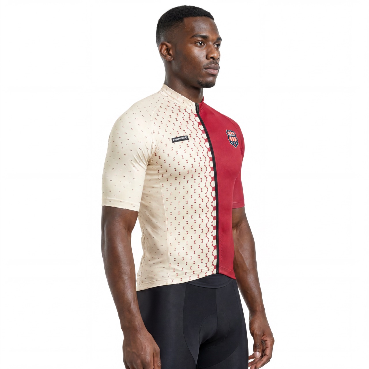 Maillot de cyclisme à manches courtes imprimé intégral