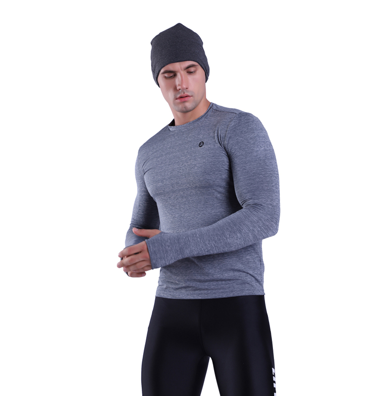 T-shirt de course respirant à manches longues pour hommes