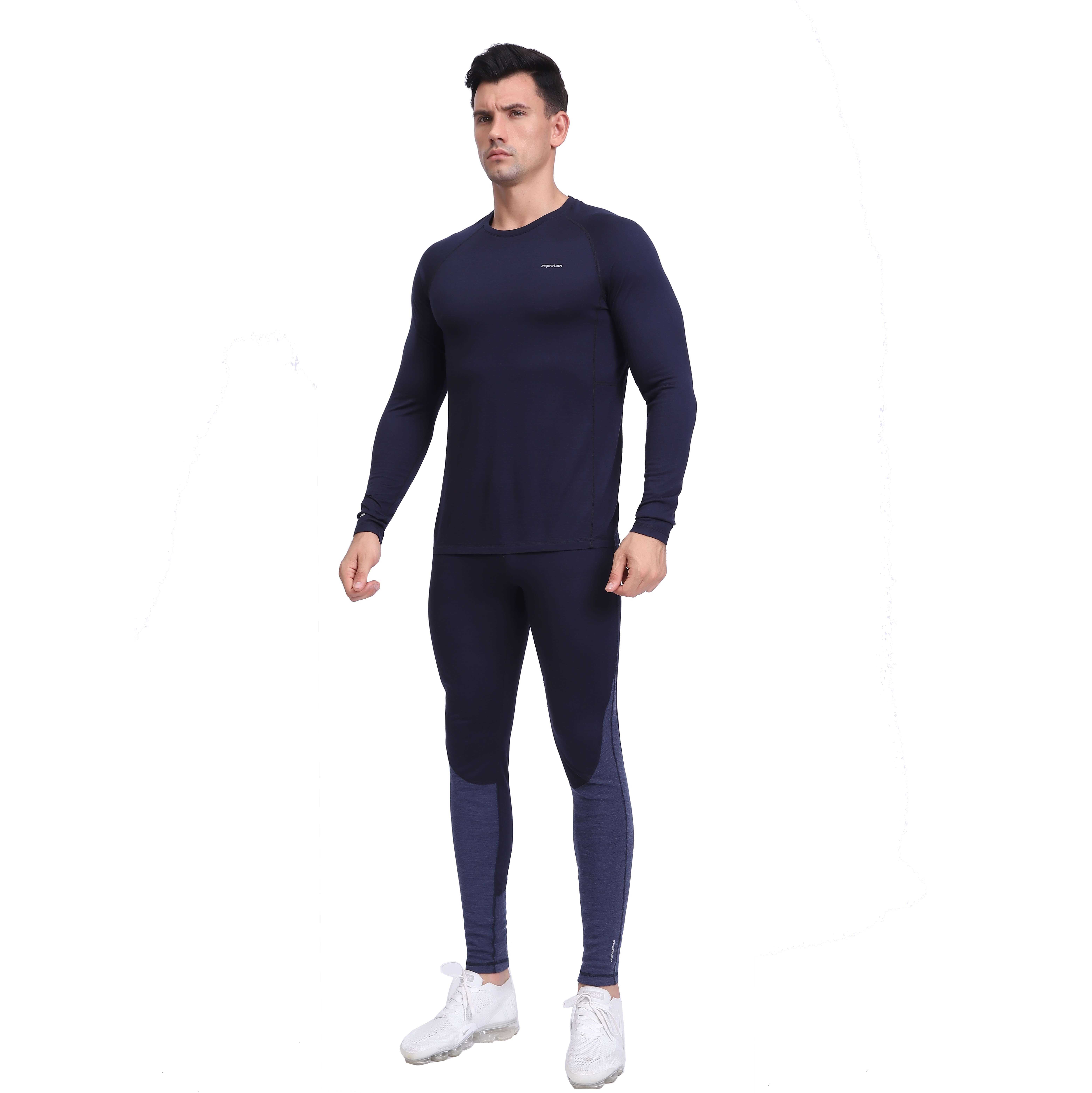 Ménion Mélange Mélange Mélange de sous-vêtements à manches longues Top de base pour hommes