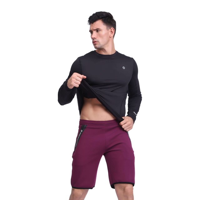 Couche de base de compression pour hommes chemise de course supérieure à manches longues