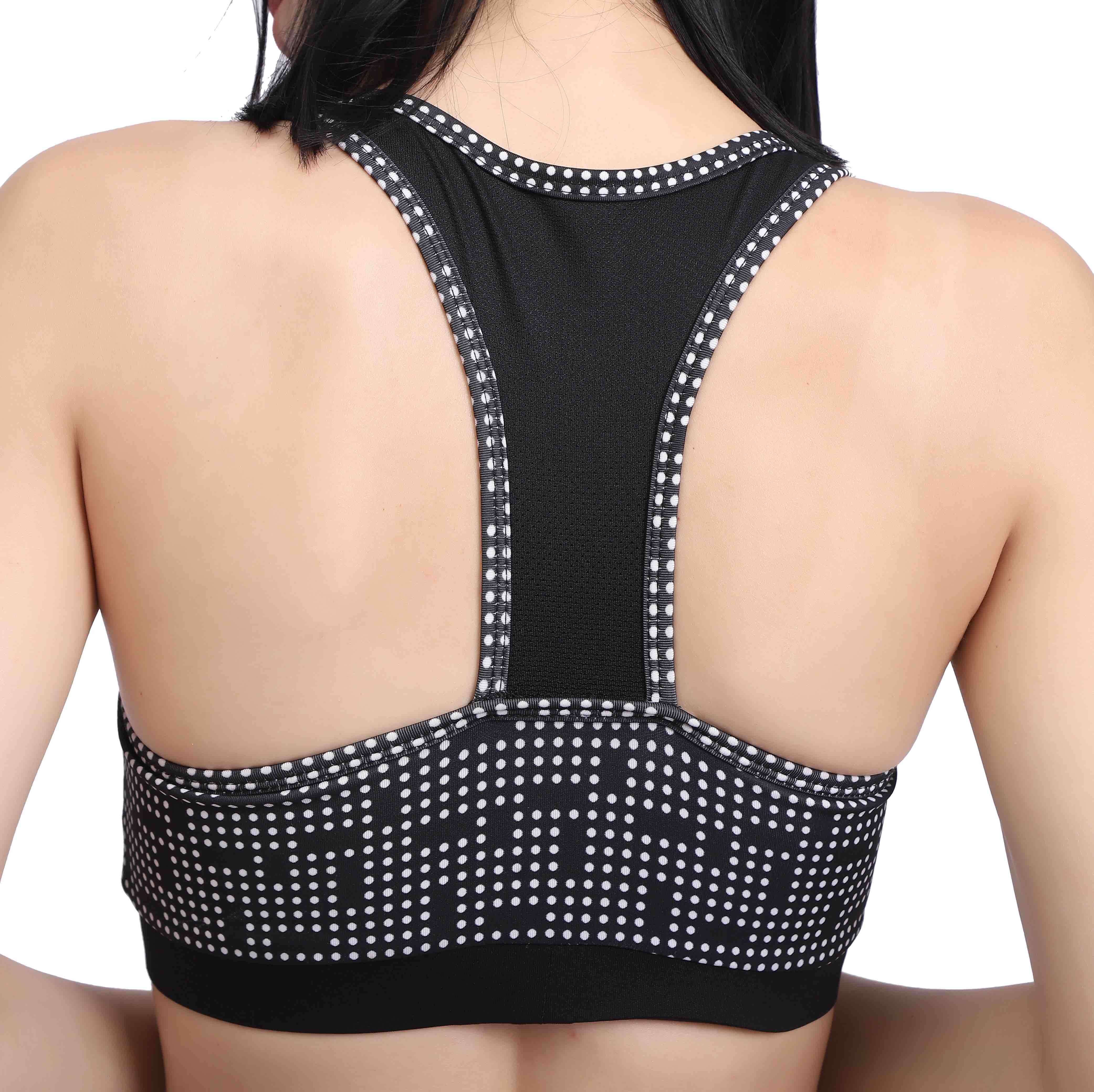 Femmes Raceback Dots Imprimez un soutien-gorge de gym