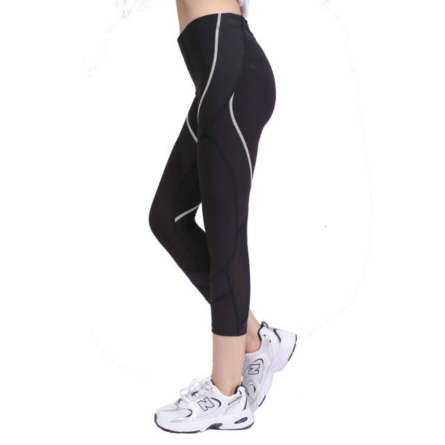 Femmes Panneau en relief Réflexion Running Capri Legging