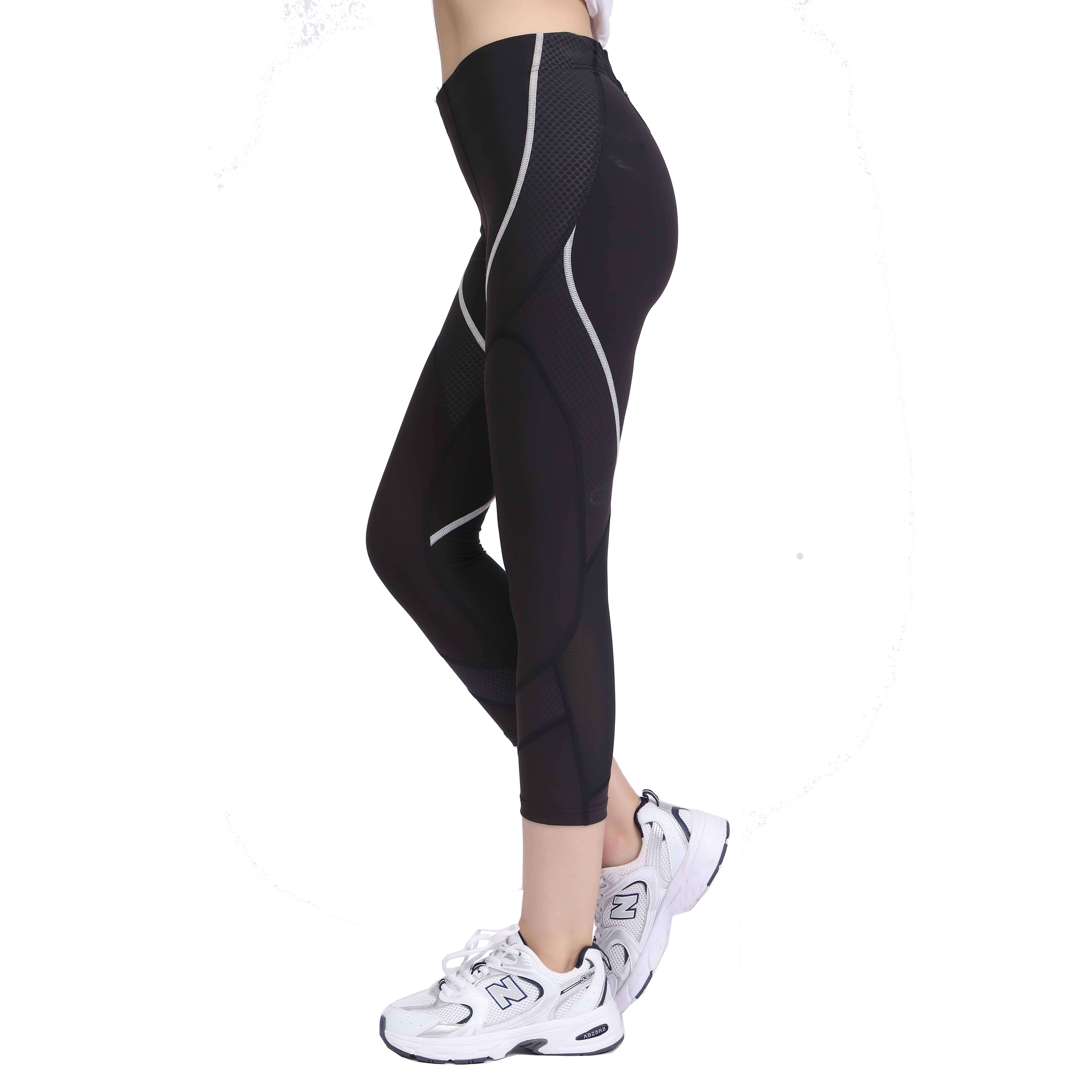 Femmes Panneau en relief Réflexion Running Capri Legging