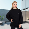 Femmes surdimensionnées surdimensionnées sur les sweat-shirts Batwing Hollow Out Back Pullover Tops d'épaule