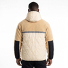 Veste à capuche d'extérieur avec panneau matelassé Sherpa collé pour hommes, garniture réfléchissante, hiver