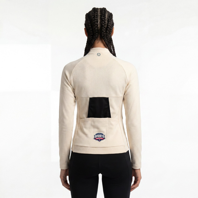 Veste de cyclisme à bordure en maille et panneau à manches Reglan pour femme