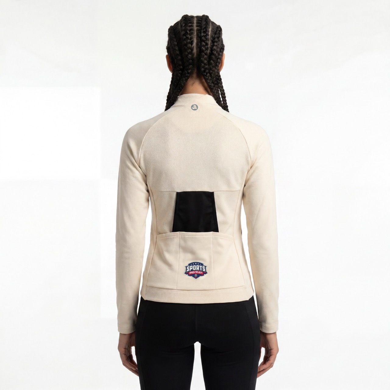 Veste de cyclisme à bordure en maille et panneau à manches Reglan pour femme