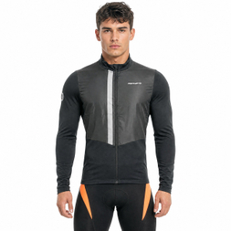 Veste de cyclisme à bordures réfléchissantes coupe-vent pour hommes