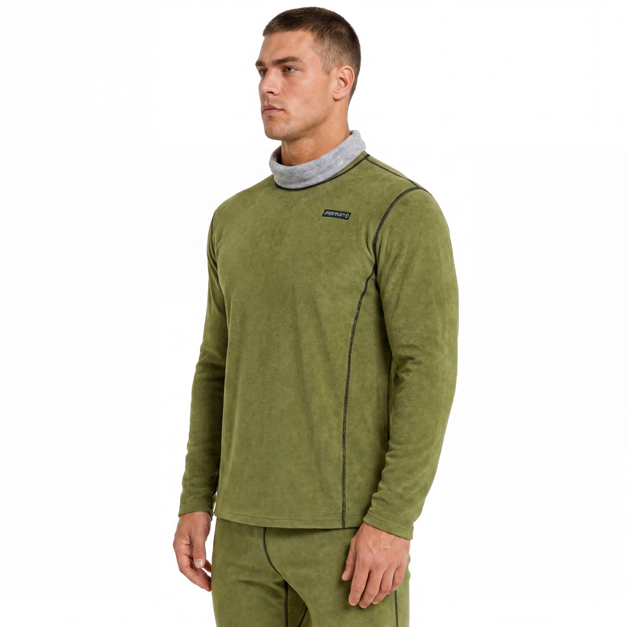 Sous-vêtements réversibles en polaire brossée double couleur pour hommes