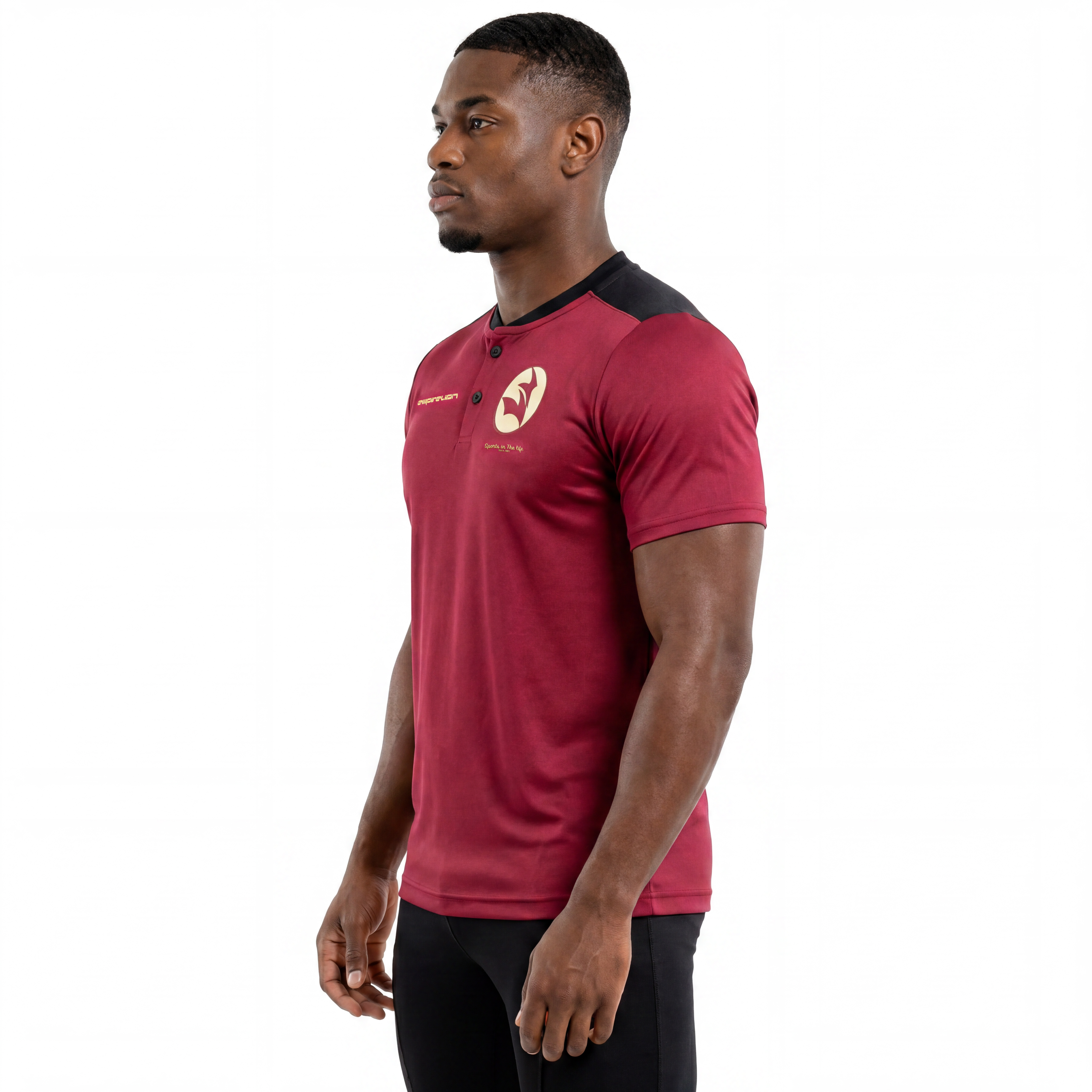 T-shirt à boutons grand-père pour hommes