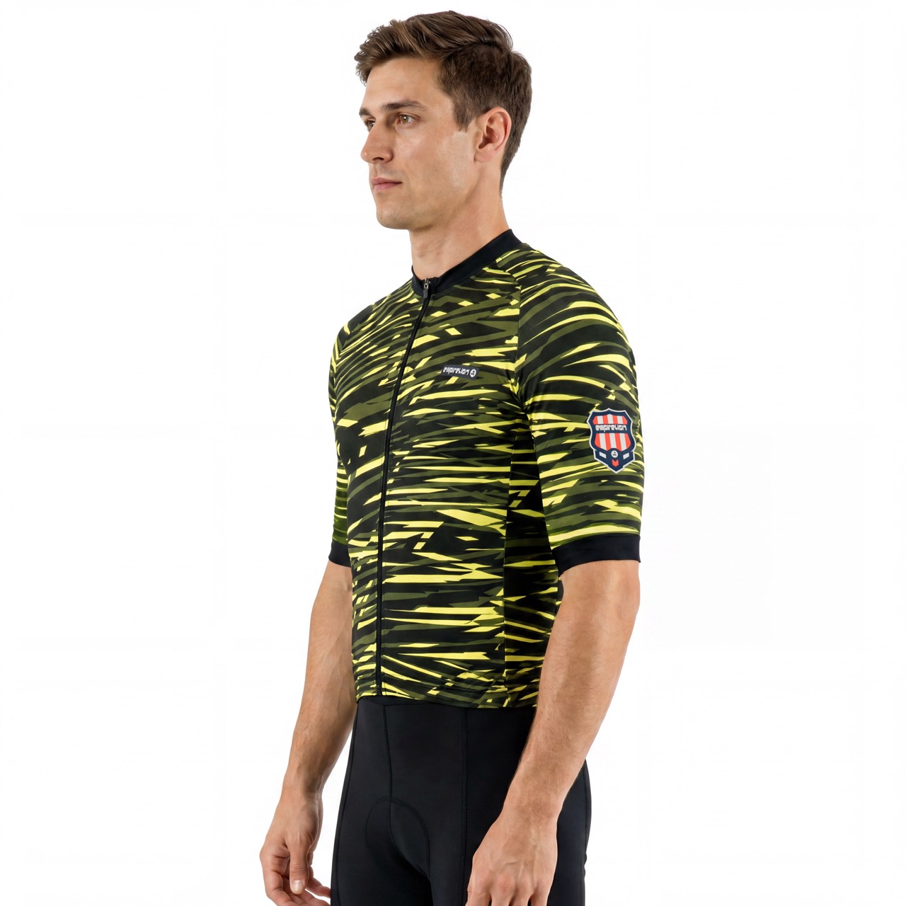 Maillot de cyclisme de poids moyen à manches courtes et impression numérique